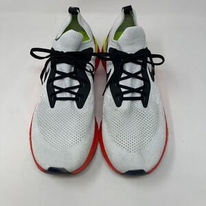Nike White Black Orange Epic React Flyknit Bright Crimson Sneakers Size 14
